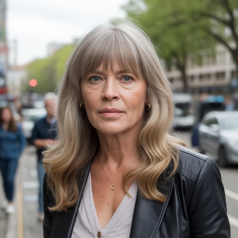 Timeless Bangs for Older Women with Long Hair