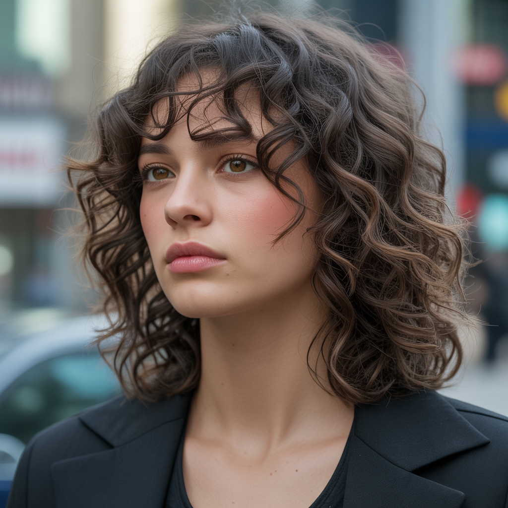 curly thin hairstyle