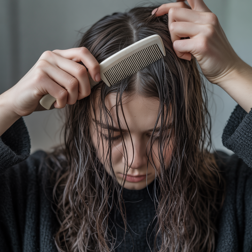 Using a wide-tooth comb