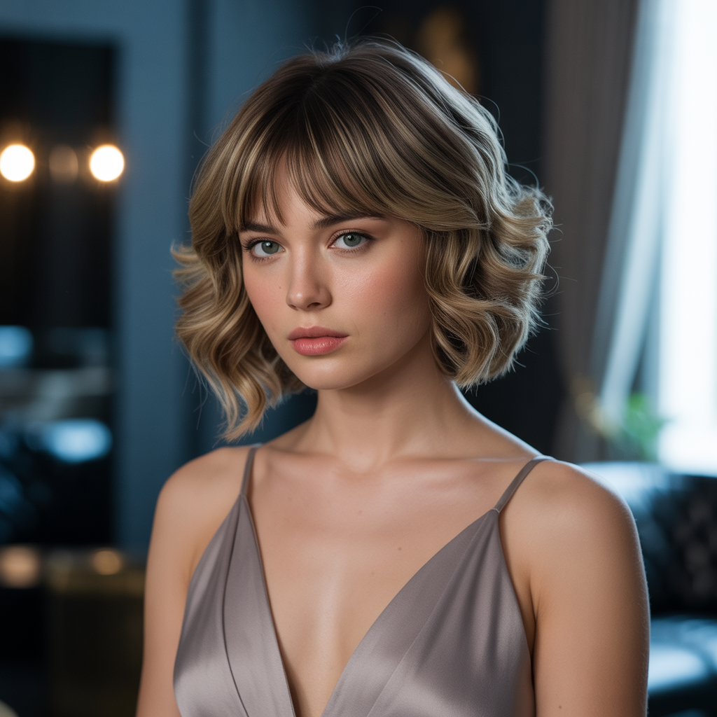 Layered Lob With Feathered Bangs