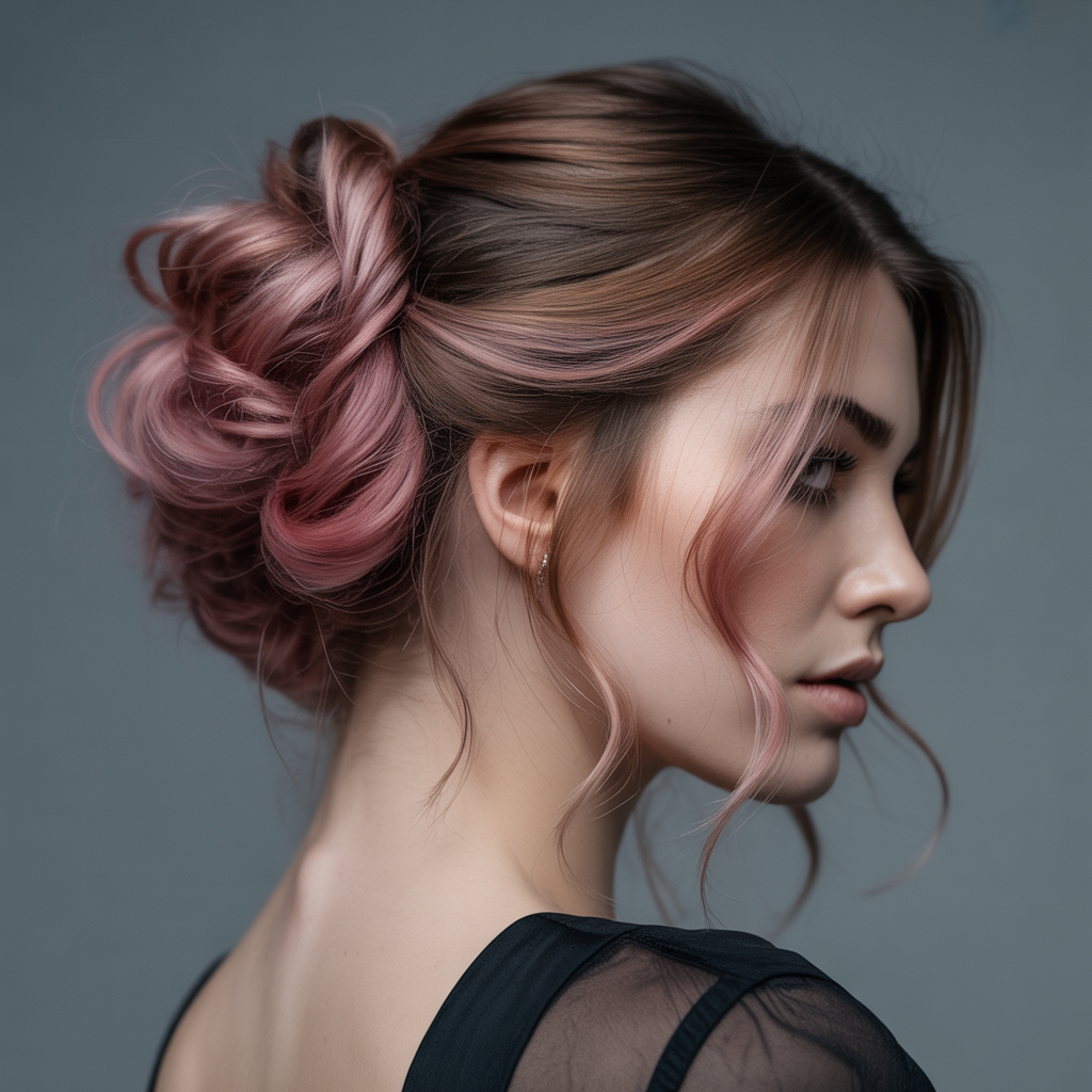 Pink Highlights  with Updos