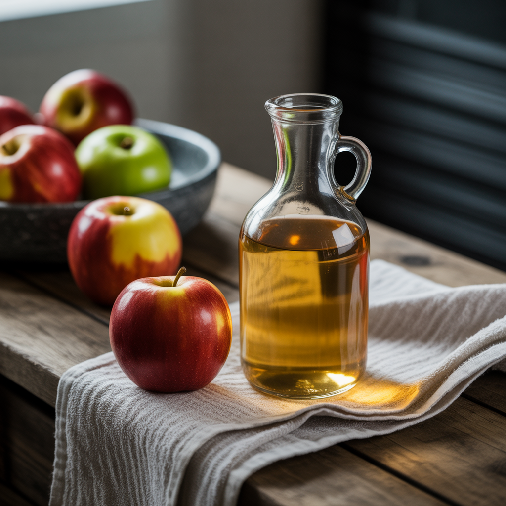Apple cider vinegar rinse for mineral removal