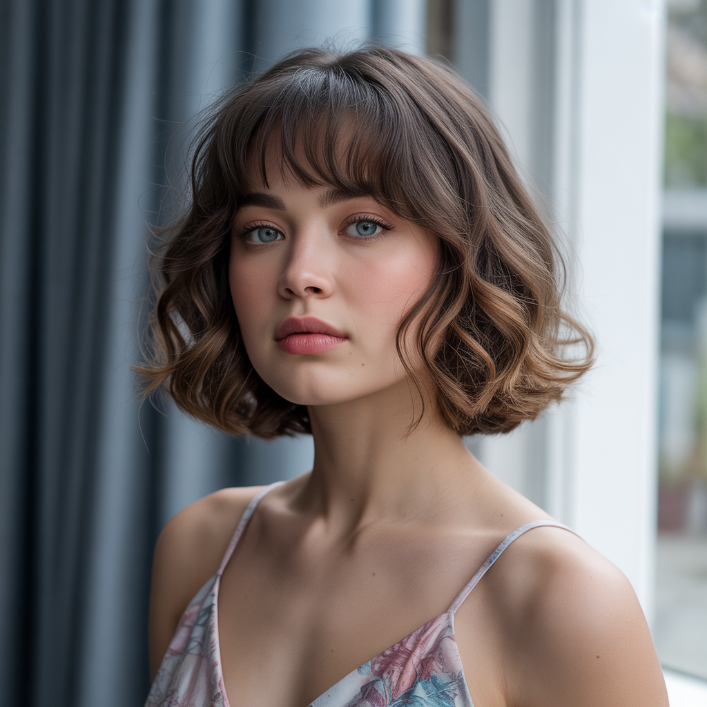 Wavy Bob With Textured Bangs