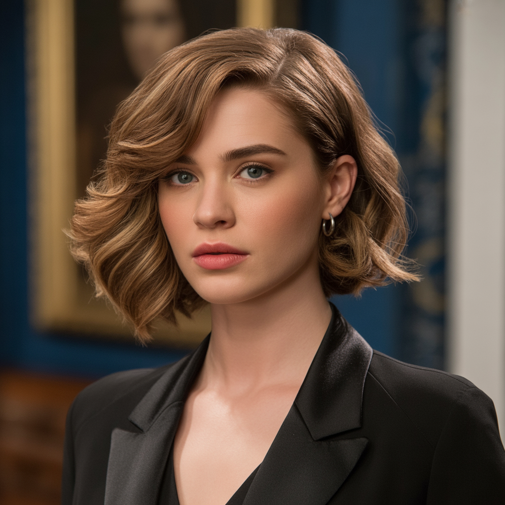 Wispy bangs with bob