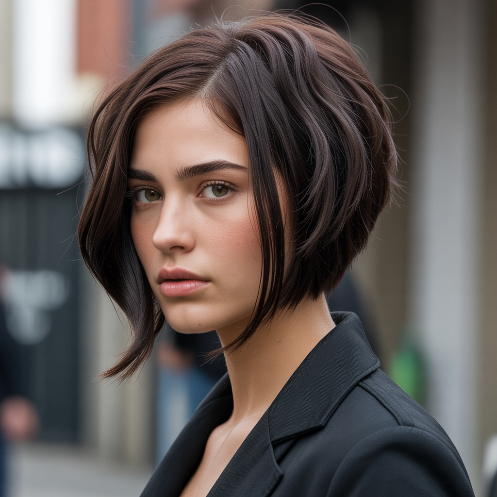 Side-part bob hairstyle