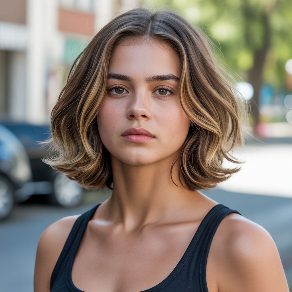 Layered bob hairstyle