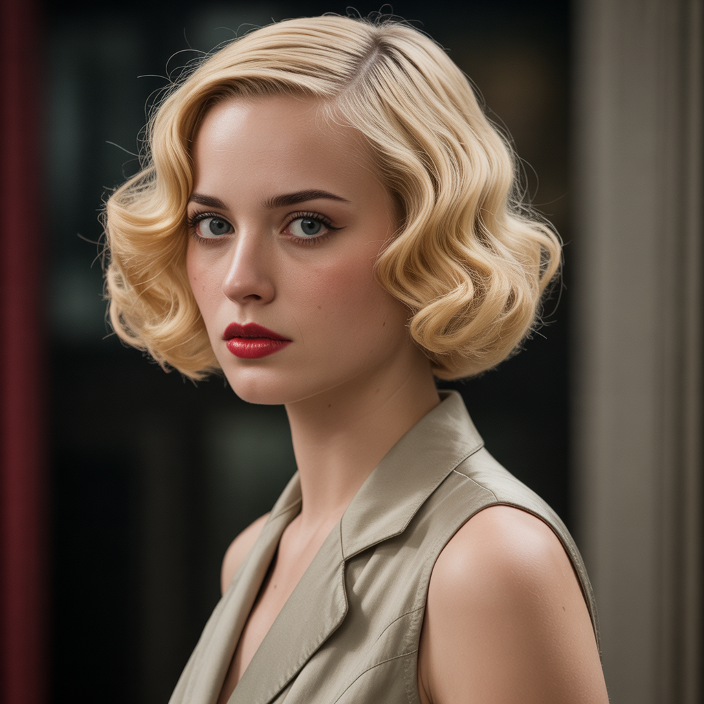 Vintage blonde bob hairstyle