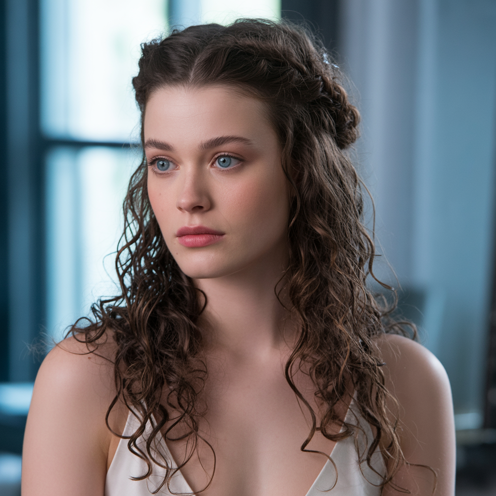 Sleek Bun with Curly Ends