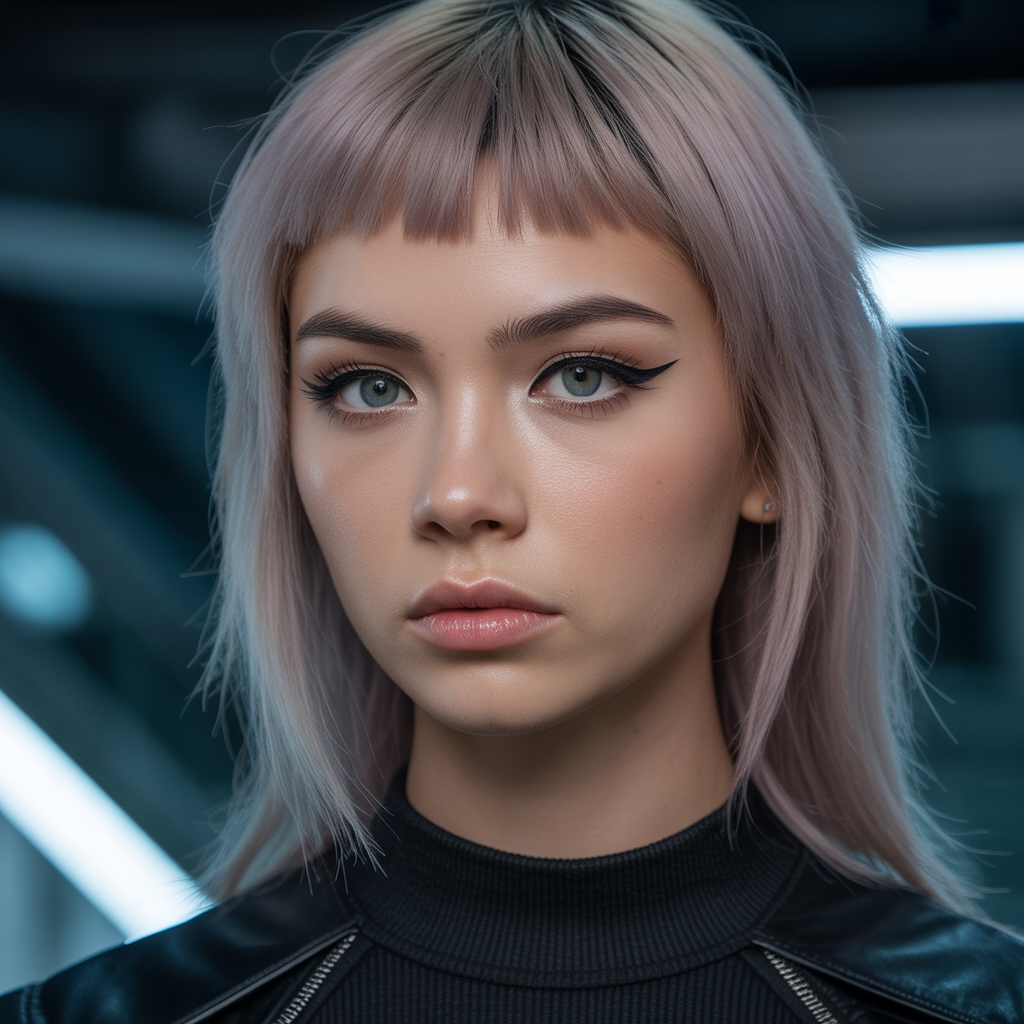 Long Layers With Side-Swept Fringe