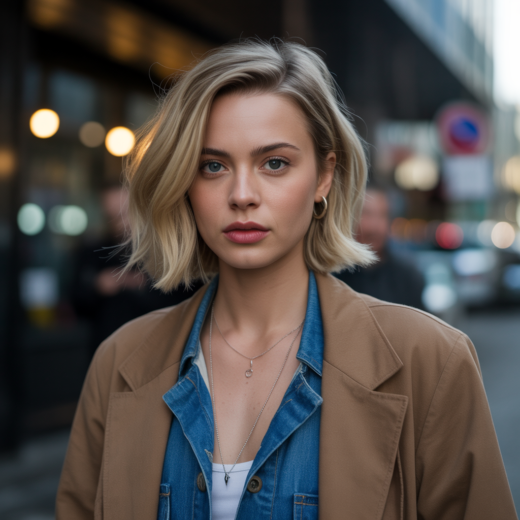 Shoulder-length blonde bob