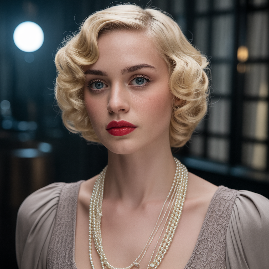 Vintage Finger Waves on Curly Hair