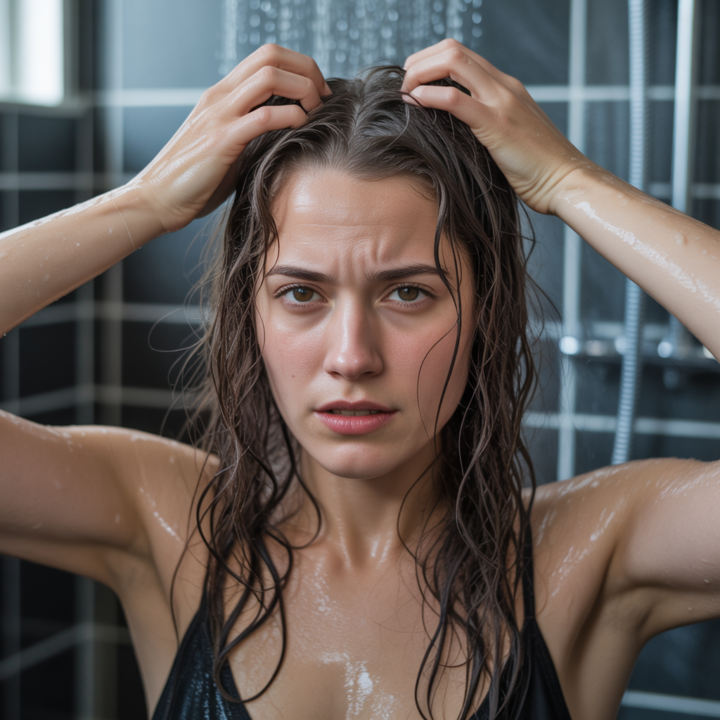 Why your hair feels sticky after showering