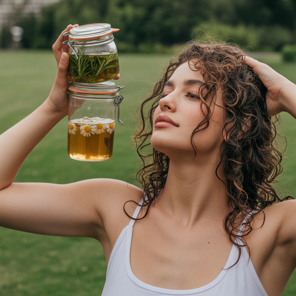 Herbal rinses for curls