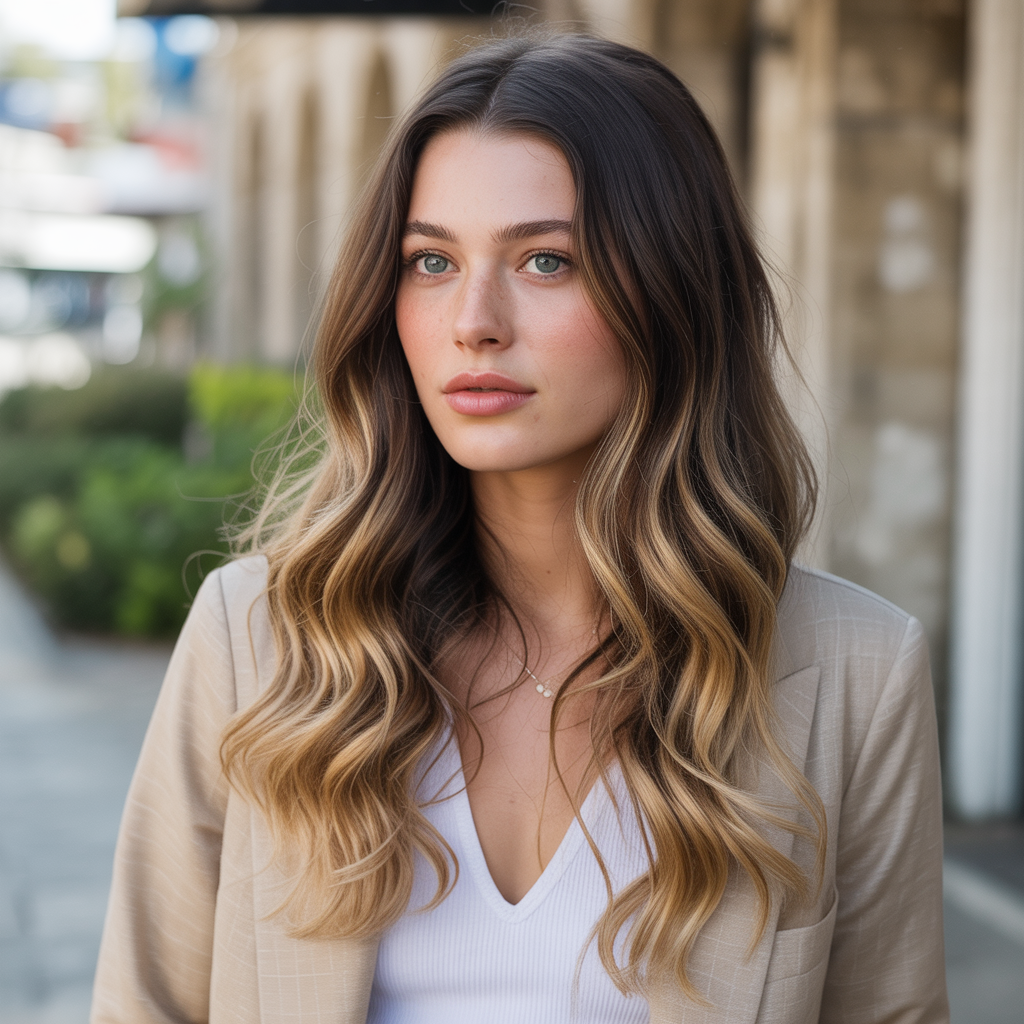 Subtle honey blonde ribbons