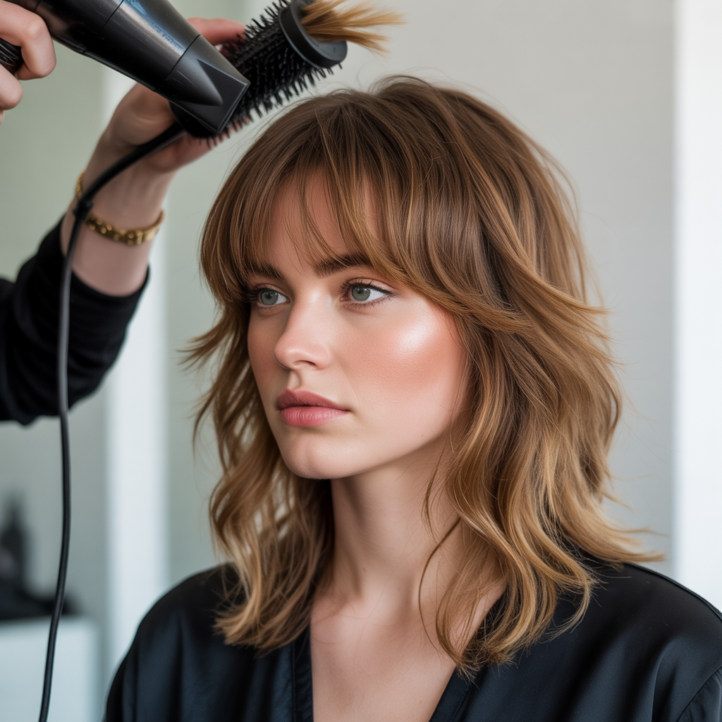 Dry Bangs with Controlled Airflow