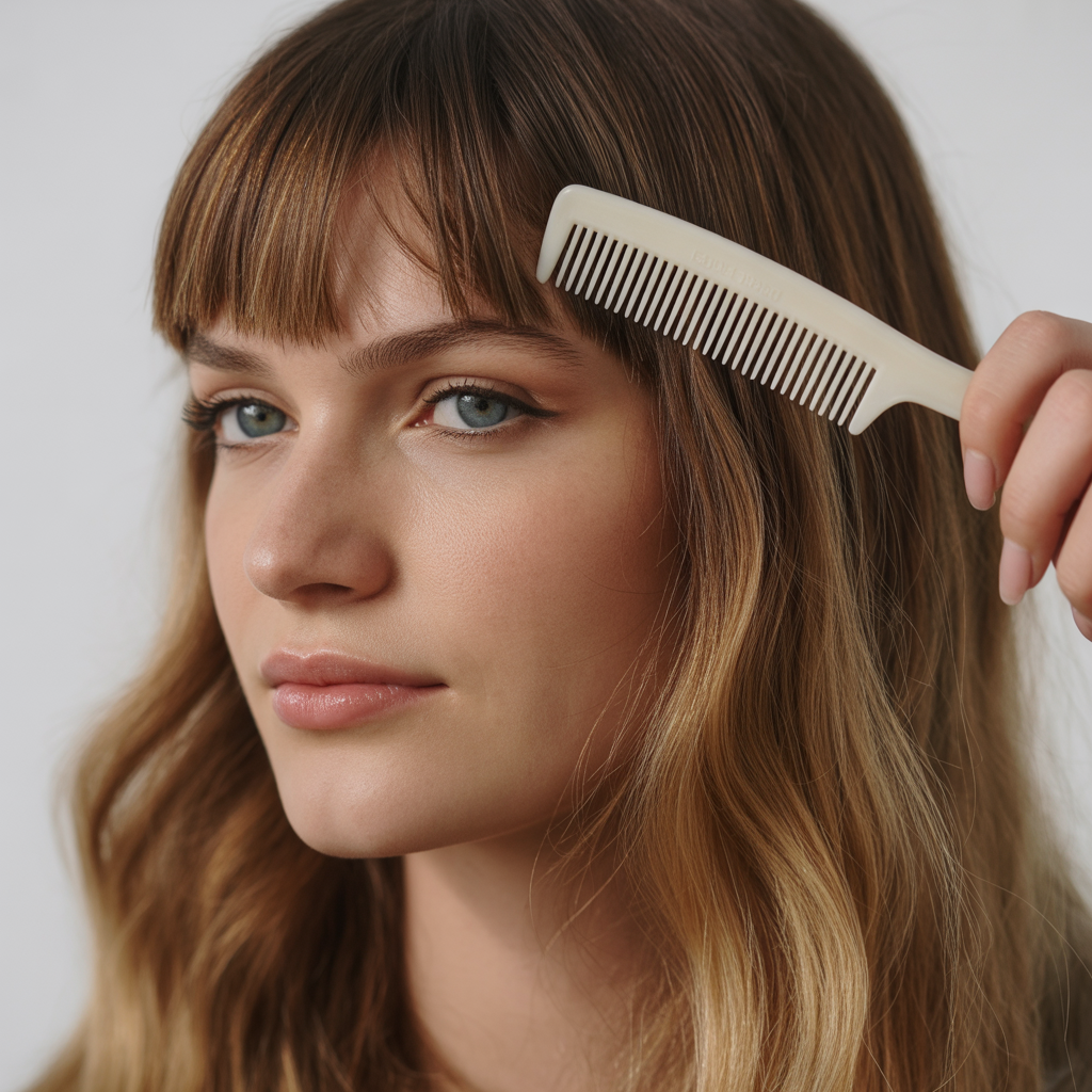 Comb Bangs with Fine-Tooth Comb
