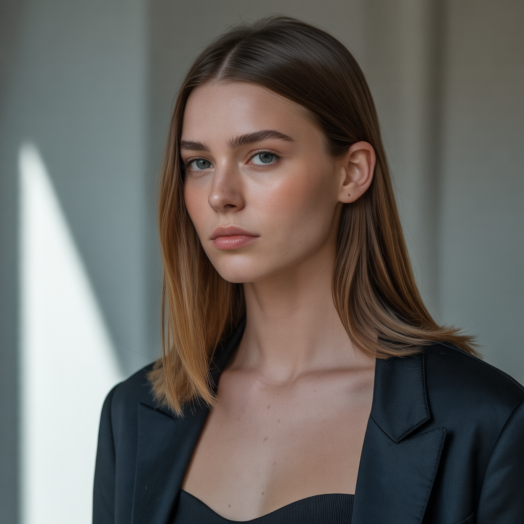 Side part with curls