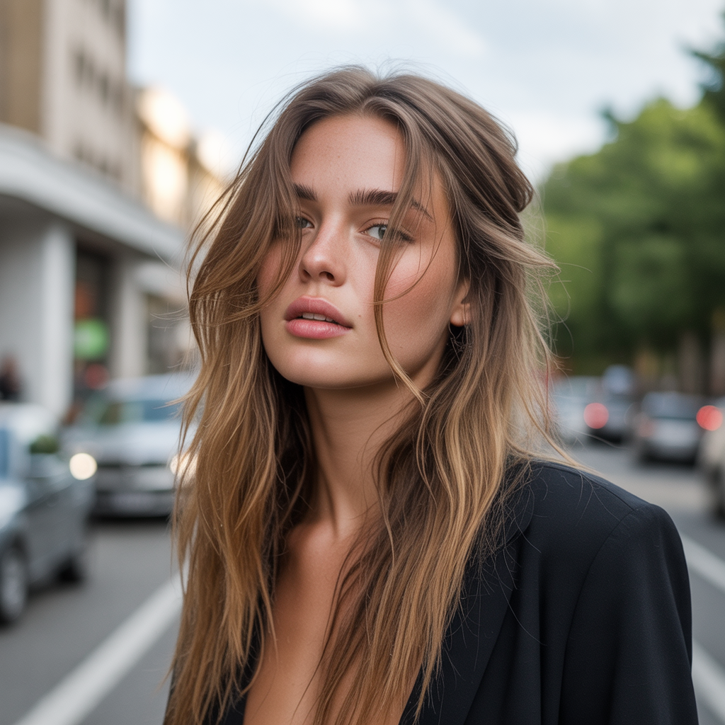 Side part with Hollywood waves