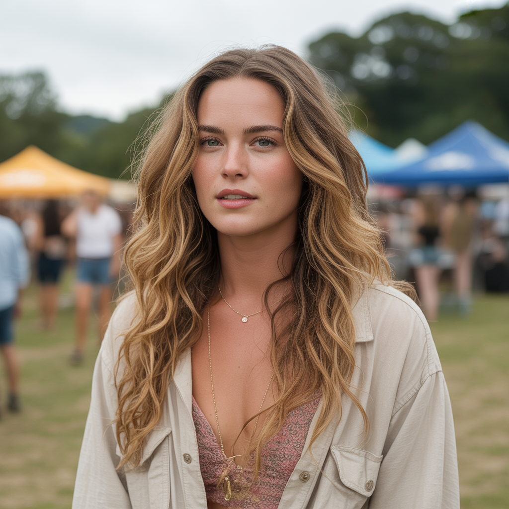 Side part bohemian waves