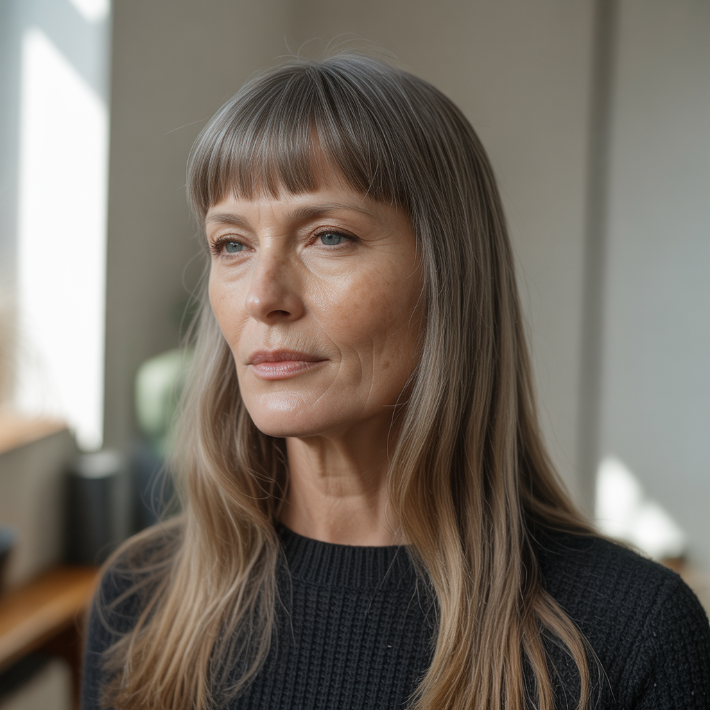 Long feathered bangs