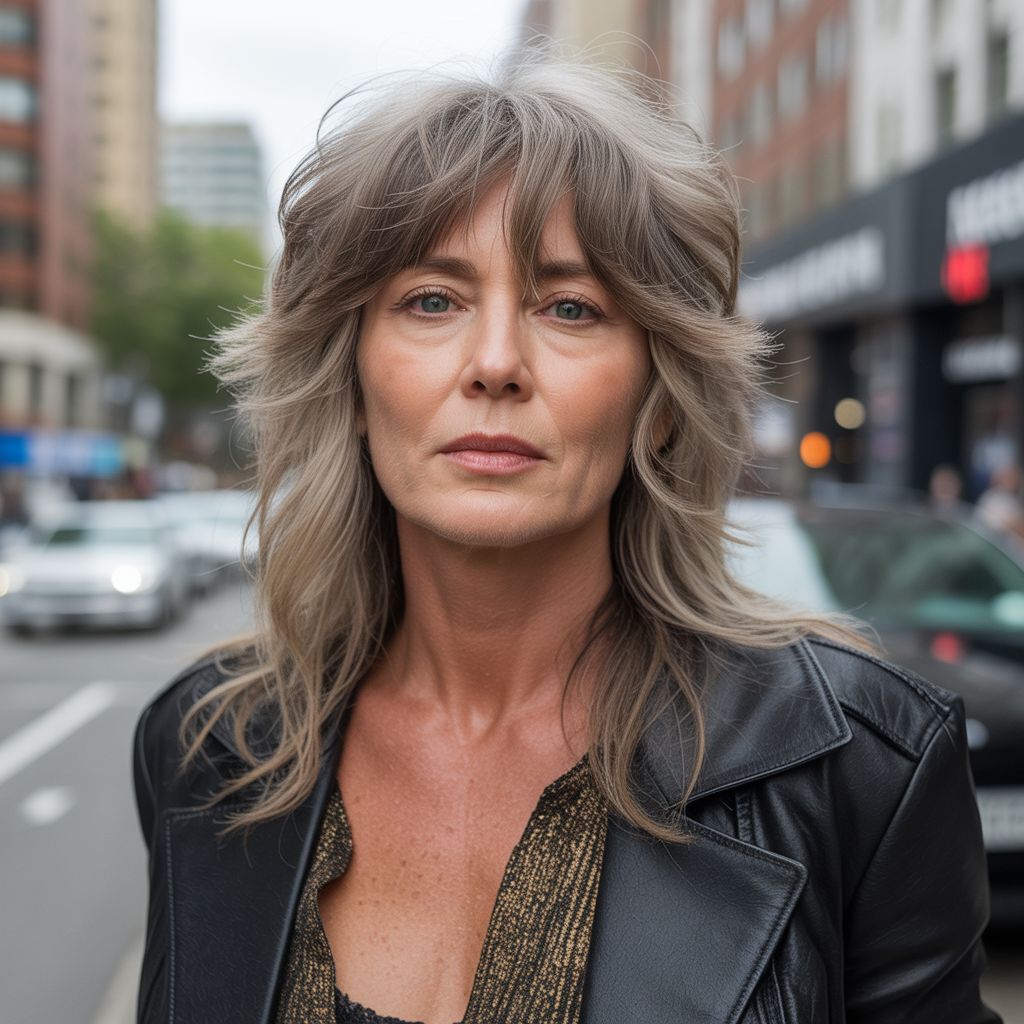 Long side bangs with curls