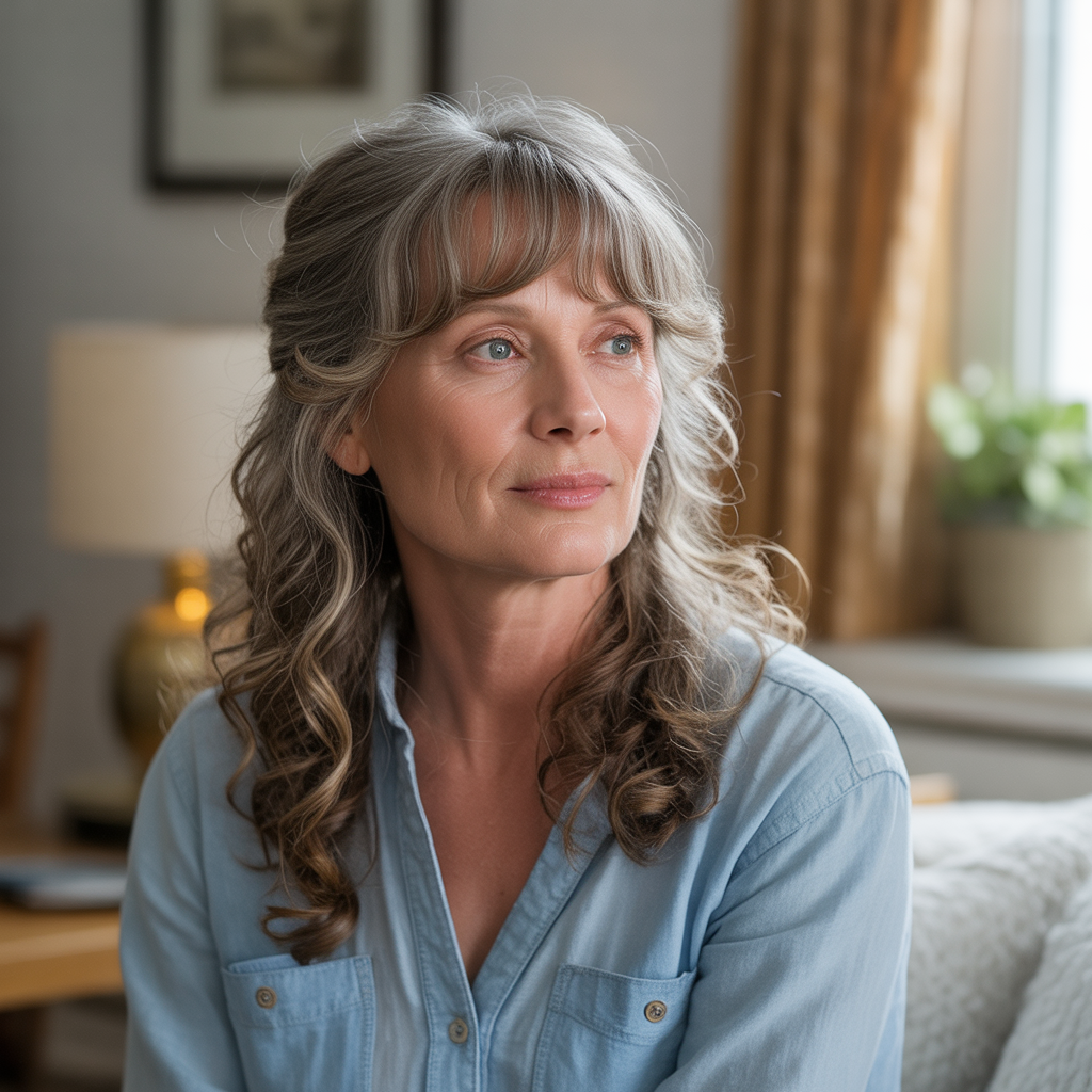 Rounded bangs with volume