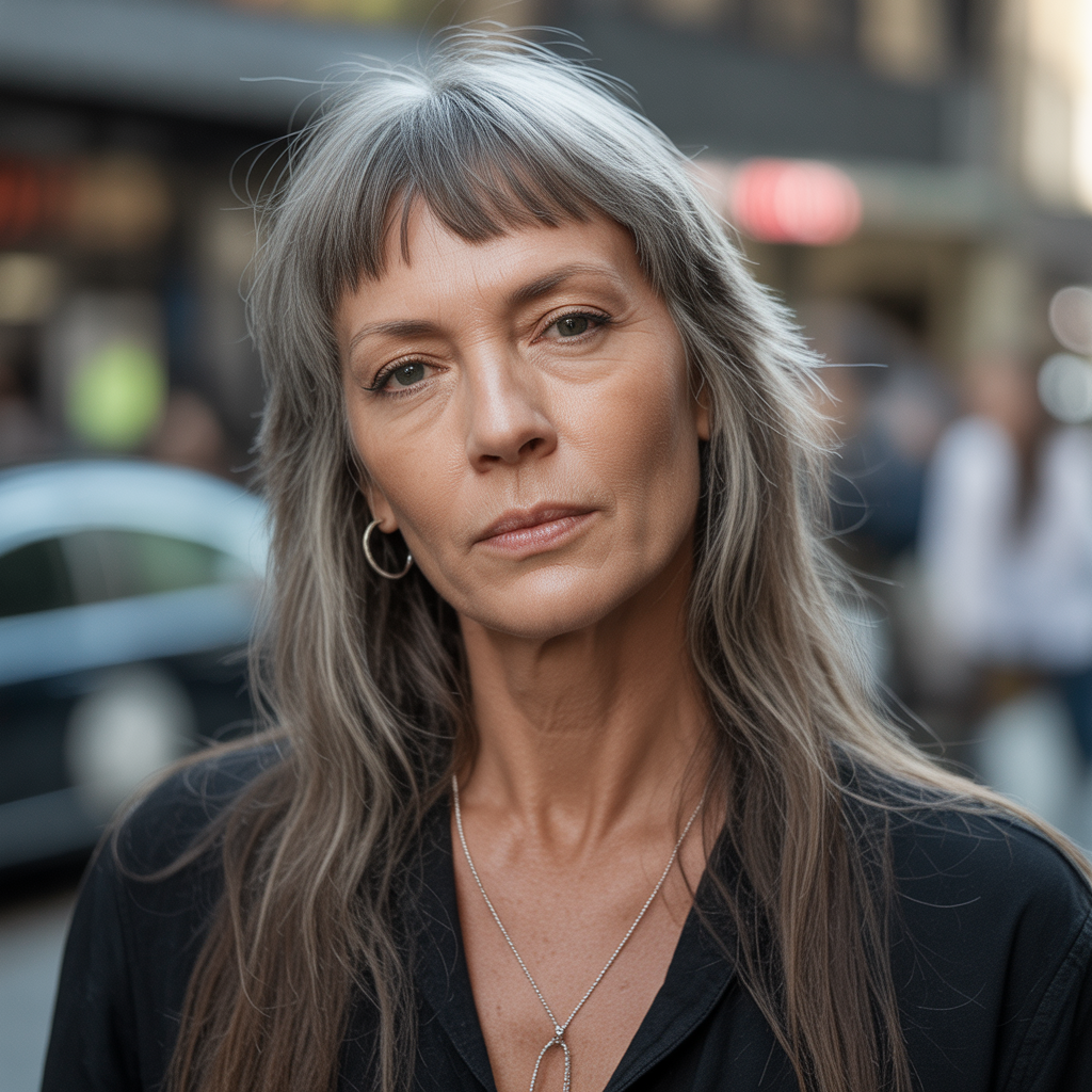 Long curtain fringe with waves