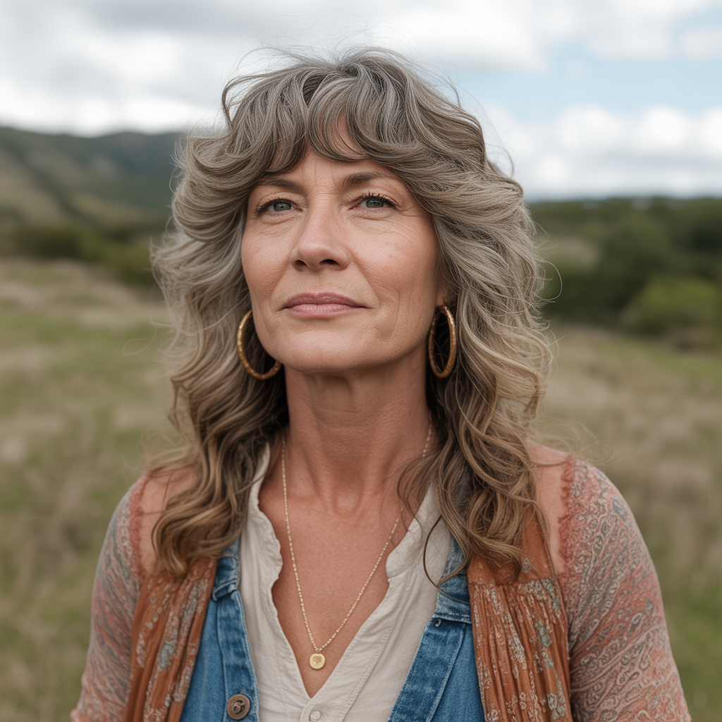 Grown-out bangs for softness