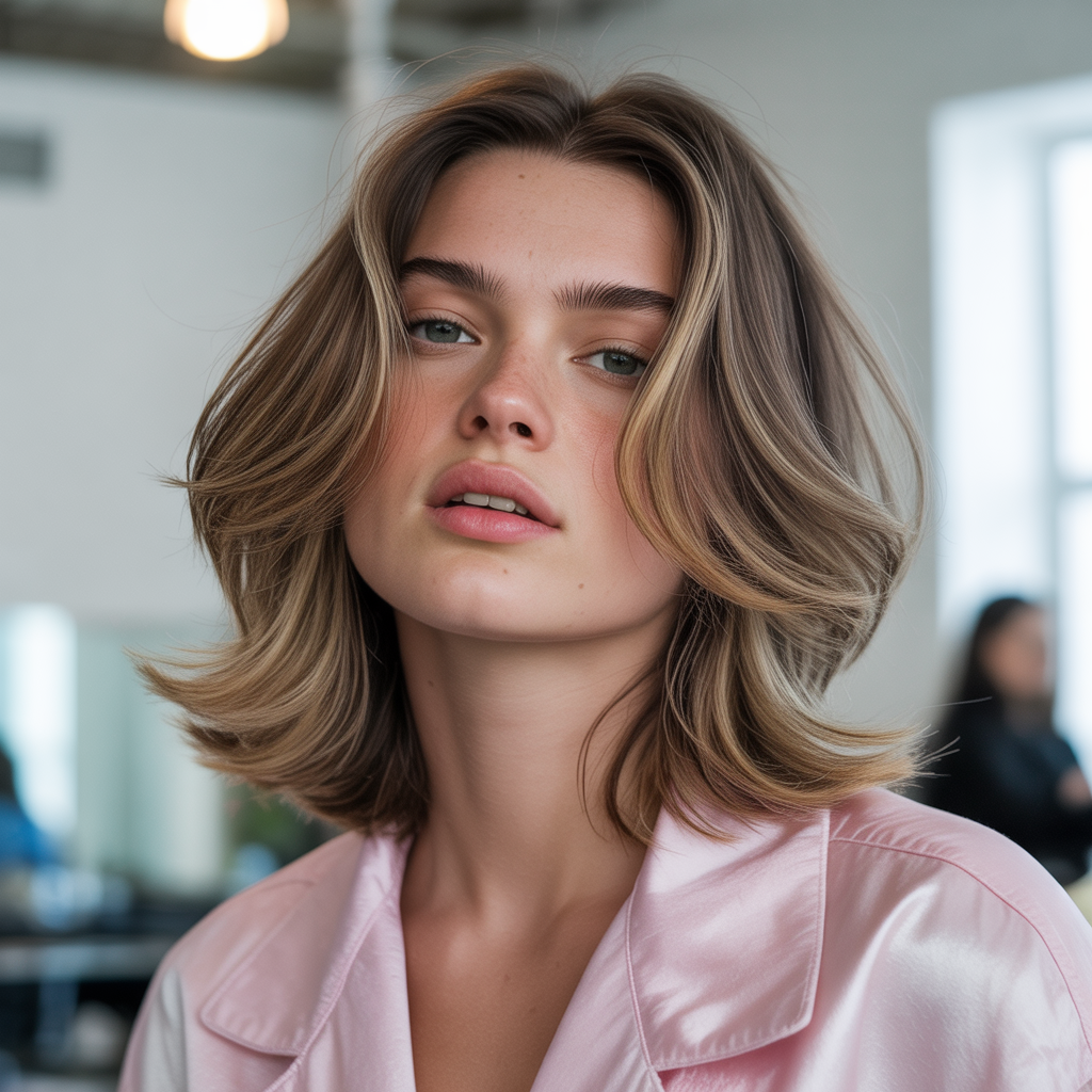 Sleek Lob with Tucked Ends