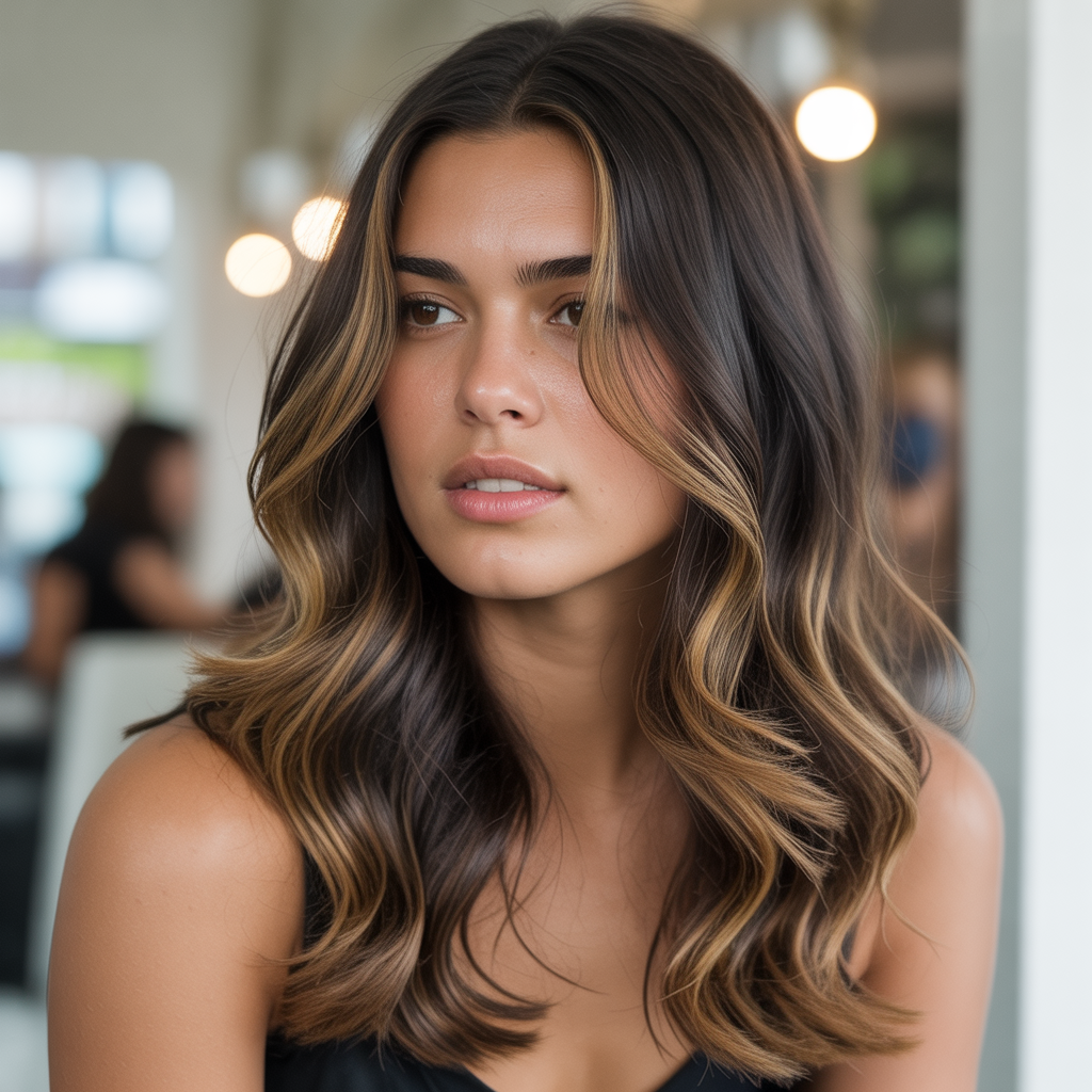 Golden caramel accents