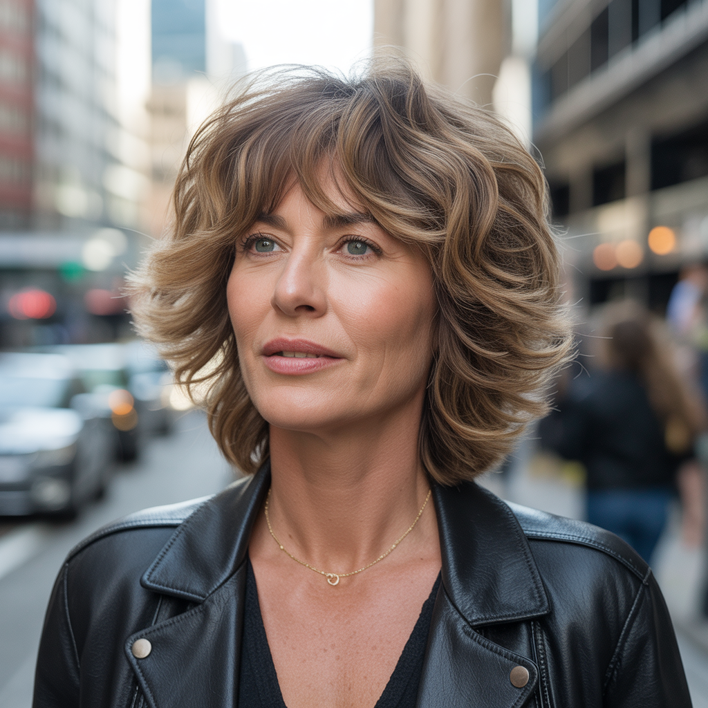 Layered shag with bangs