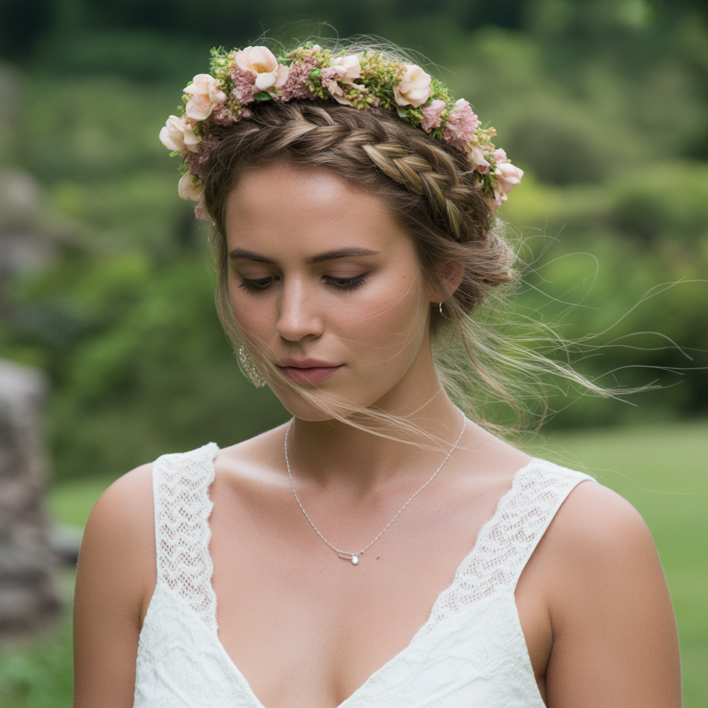 20 Stunning Bridal Shower Hairstyles the Bride Must Try 6 Boho braid crown