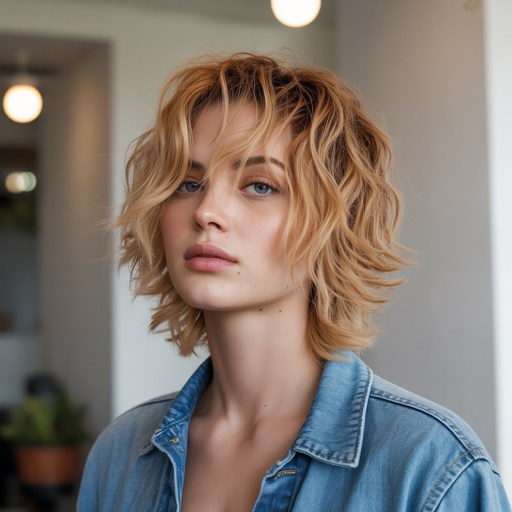Layered shag cut