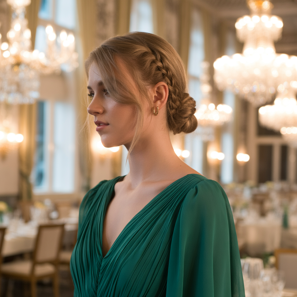 Side Chignon with Subtle Braid