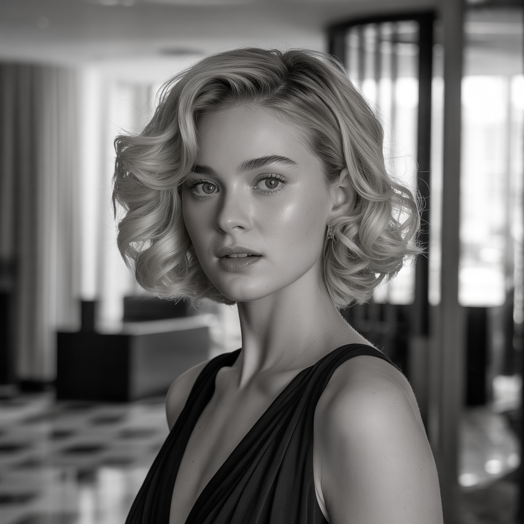 Curled Layered Bob for Shorter Lengths