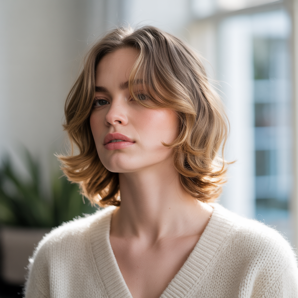 Shoulder-Length Shag with Feathered Ends