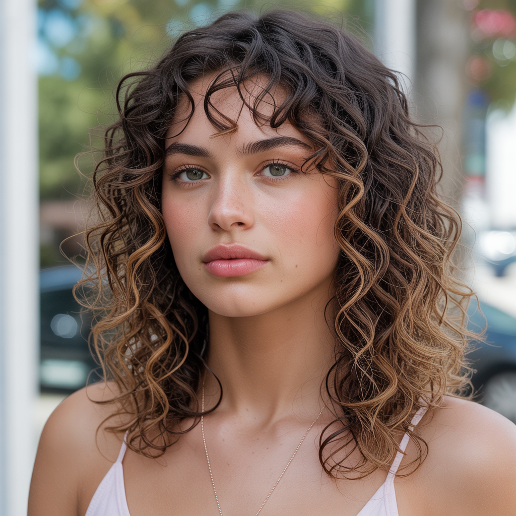 Blended honey blonde on chocolate brown