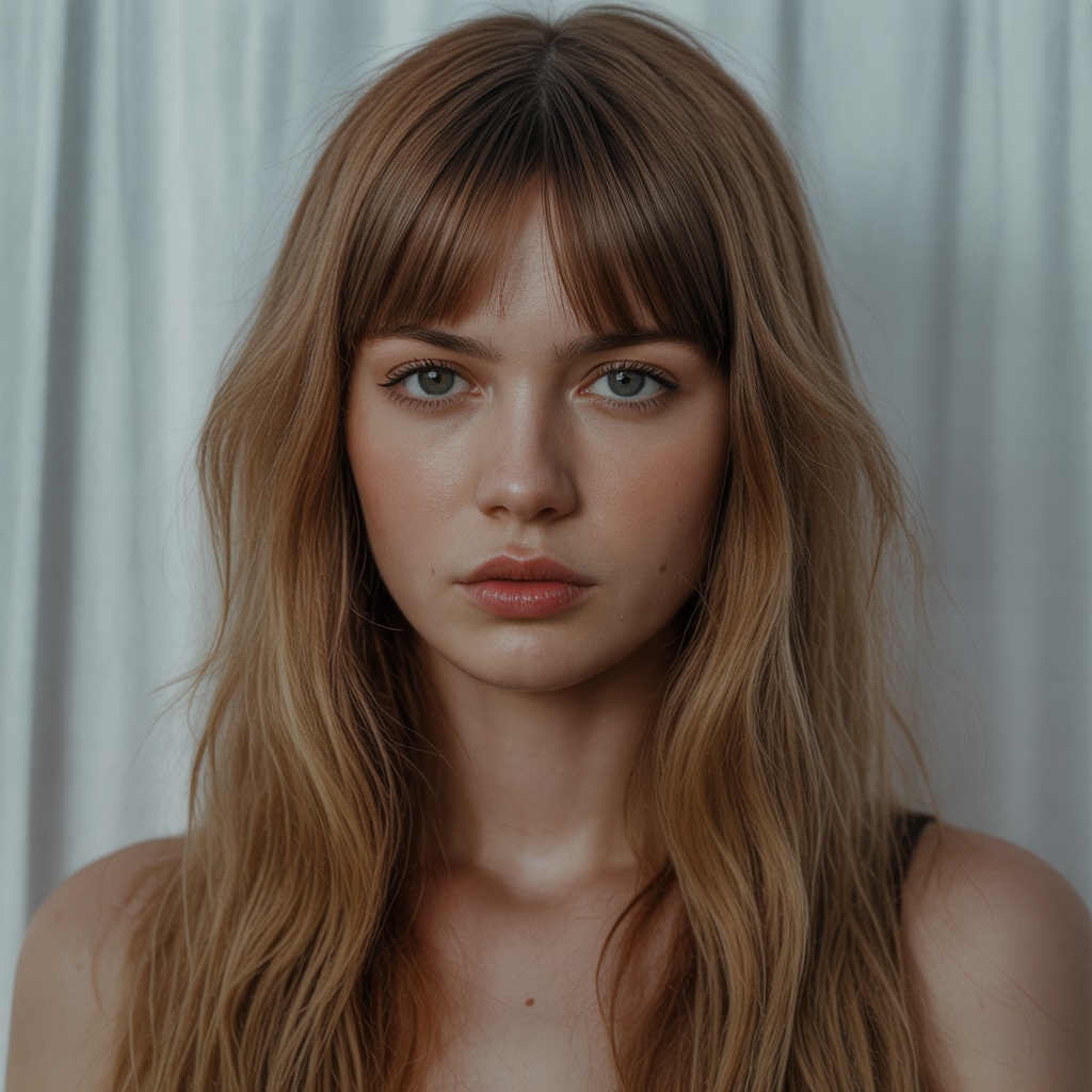 Straight Long Hair with Micro Bangs