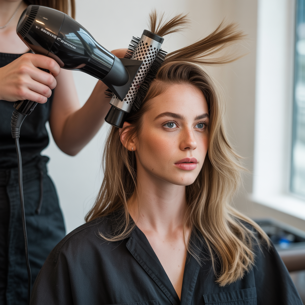 Use A Round Brush At The Roots