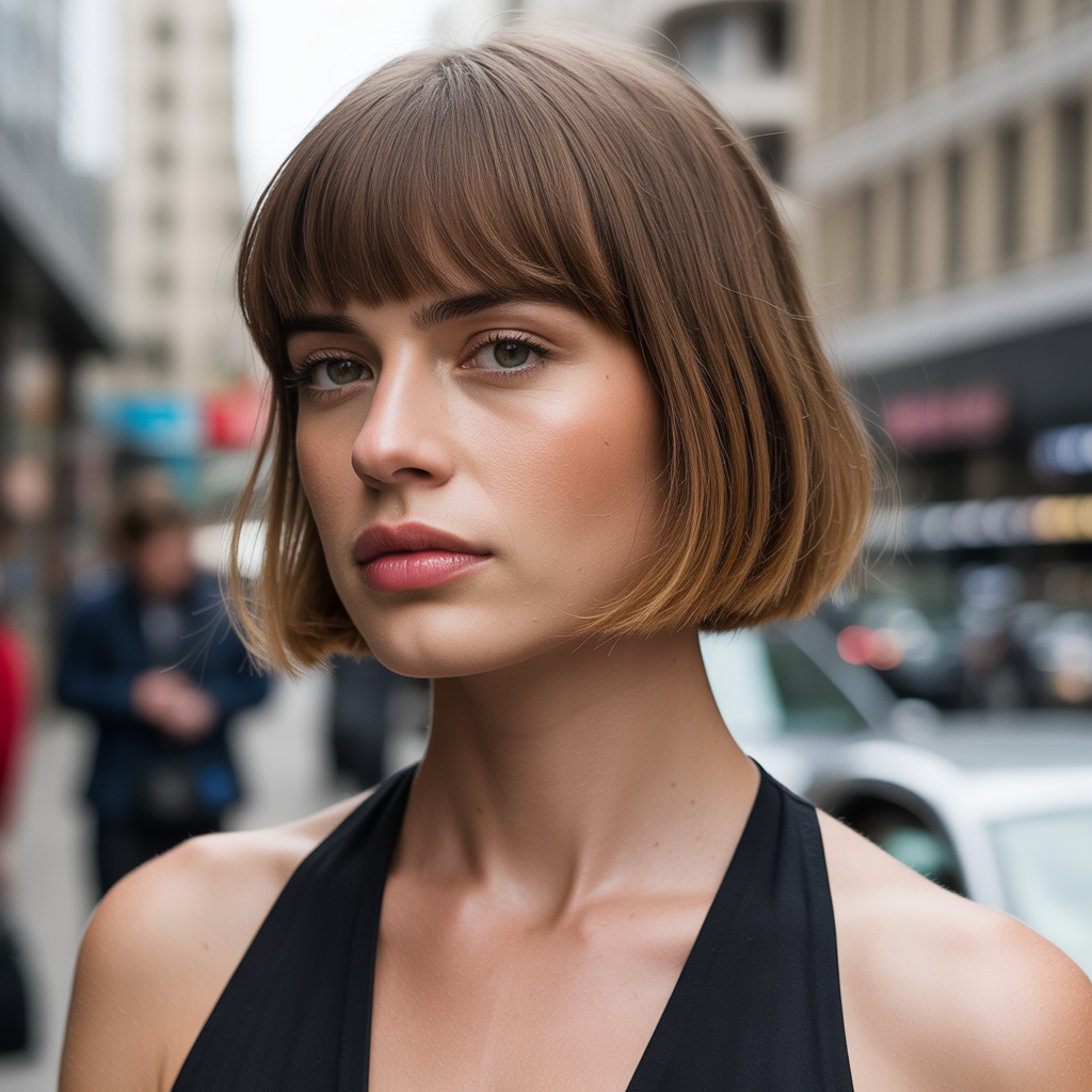Chin-Length Bob with Bangs