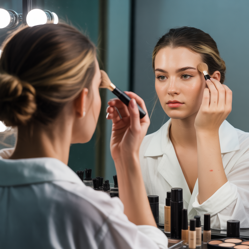 Avoiding excessive makeup near the hairline