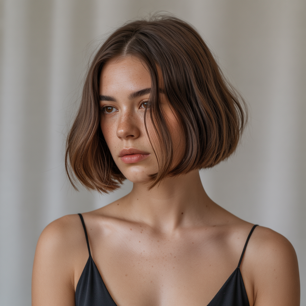 Long brown bob hairstyle