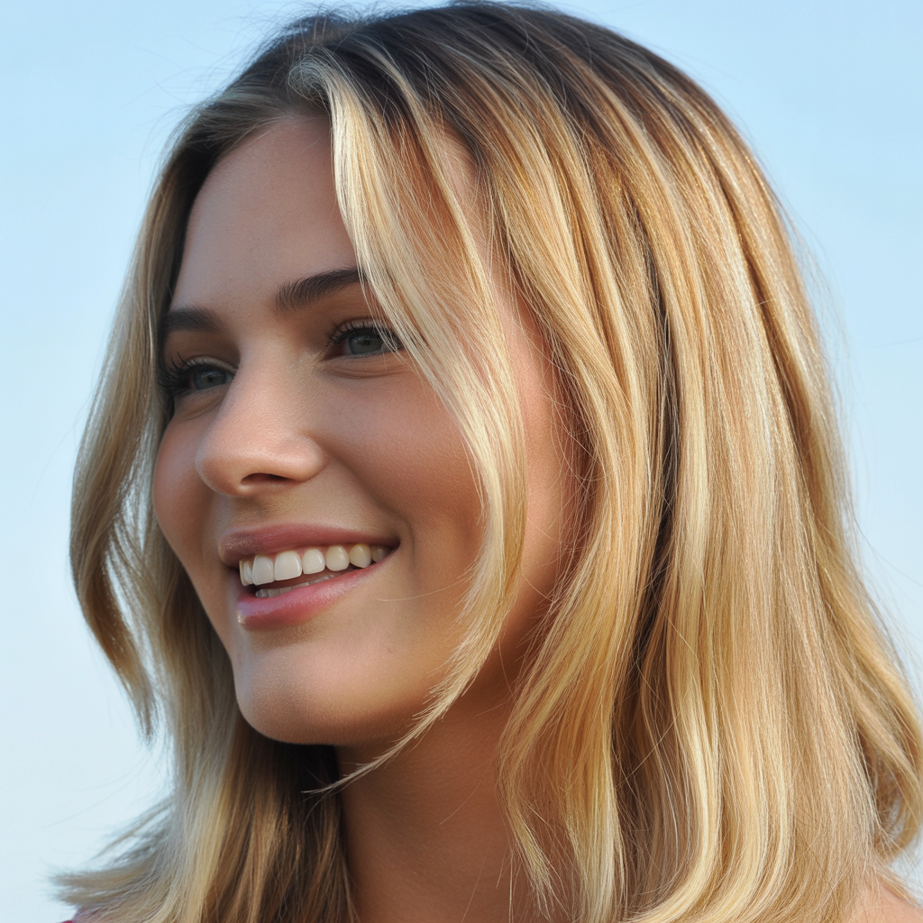 Subtle Blonde Face-Framing Balayage