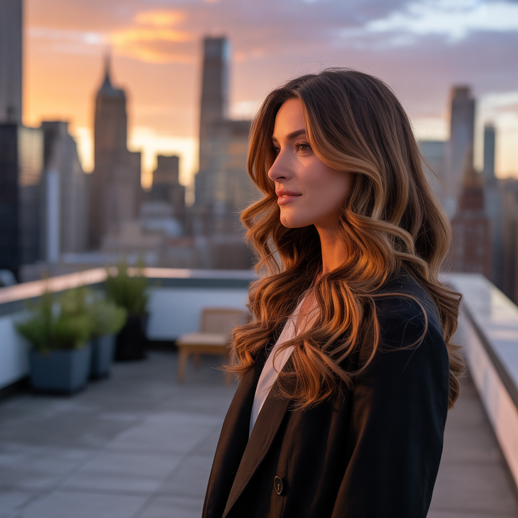 Copper-Kissed Caramel Balayage