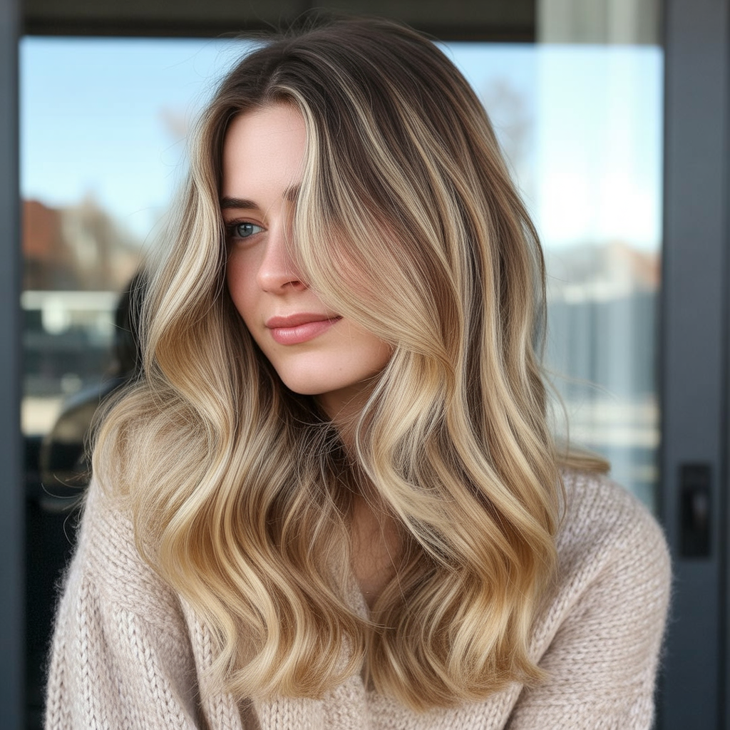 Sandy Blonde Winter Balayage