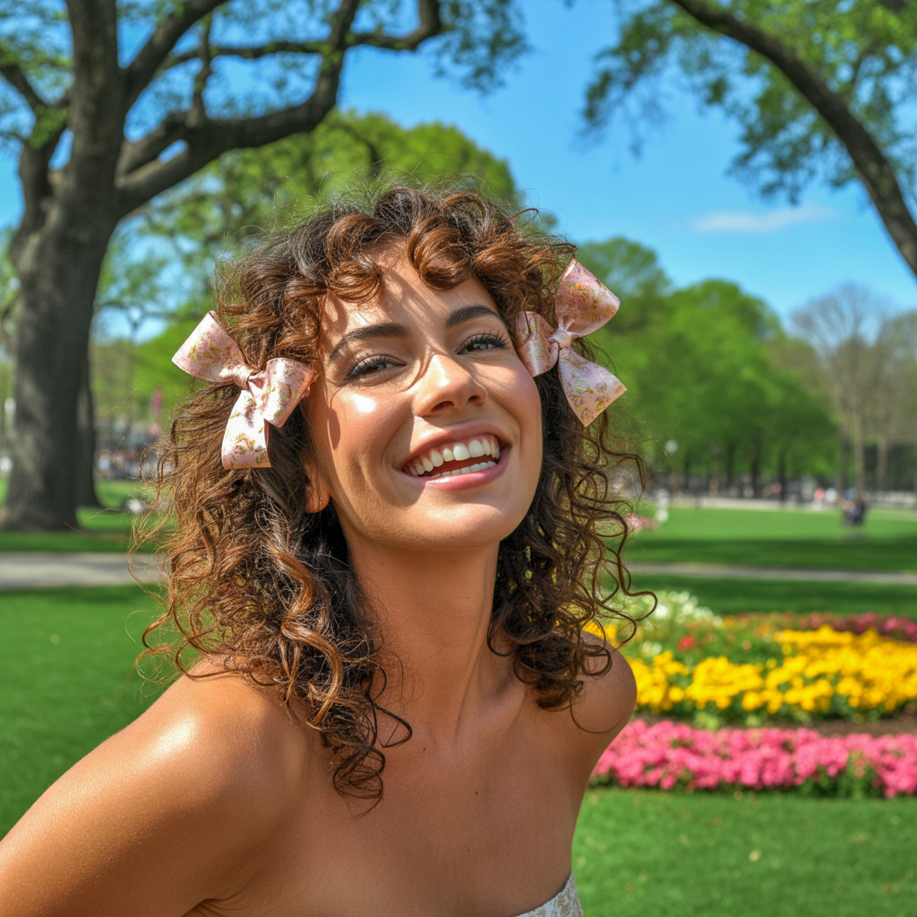 Bow Updo with Flowers