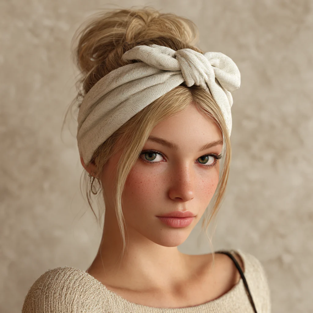 Curly Updo with Thick Headband