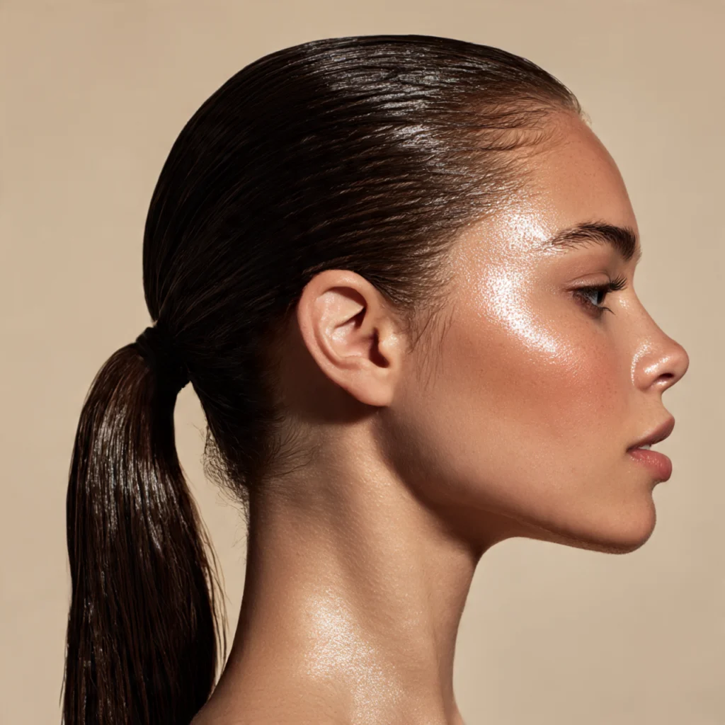 Sleek Ponytail with Wet Finish