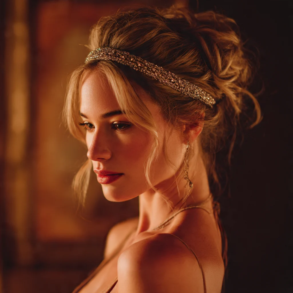 Thick Headband with Sleek Bun