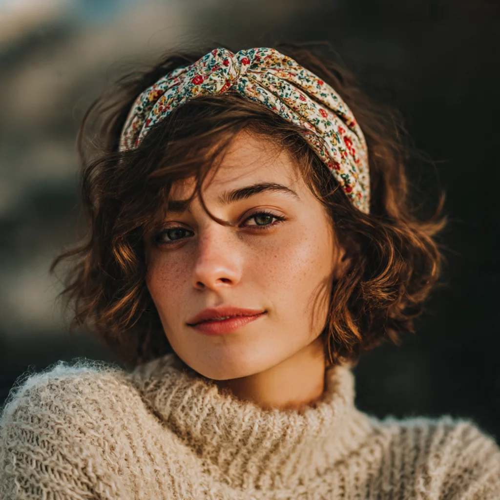 Thick Headband and Twisted Bun